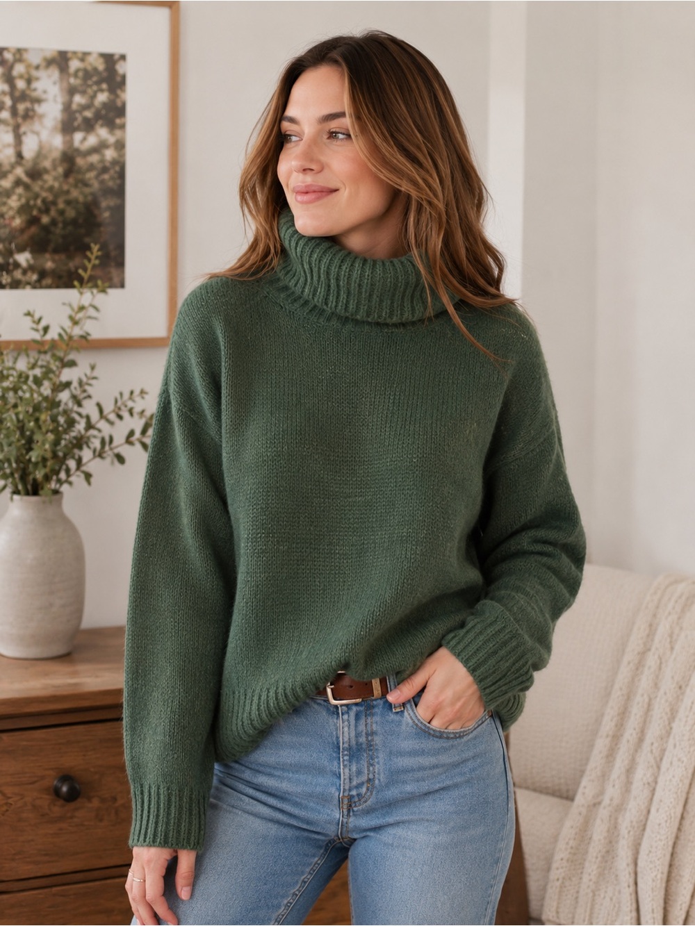 Nation LTD Charlie Open Back Turtleneck Sweater XS |Baby Alpaca & Merino Wool